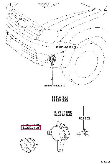 Toyota 81221-0D070 Фара противотуманная 812210D070: Отличная цена - Купить в Украине на EXIST.UA! 812210D070 Toyota Фара противотуманная