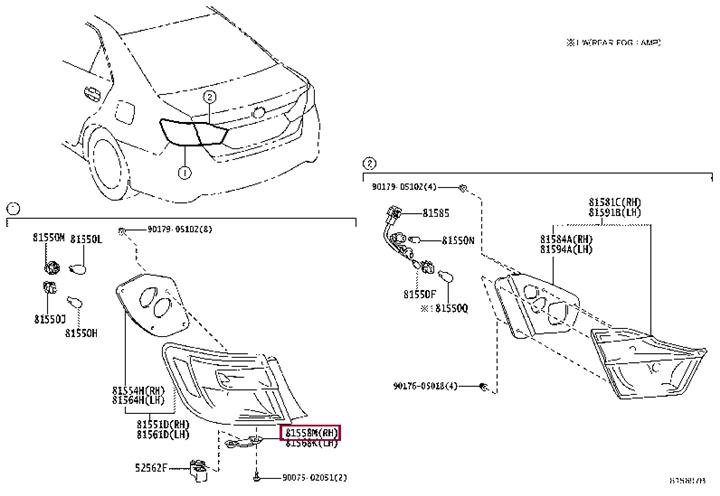 8155833550 Toyota Кронштейн фонаря