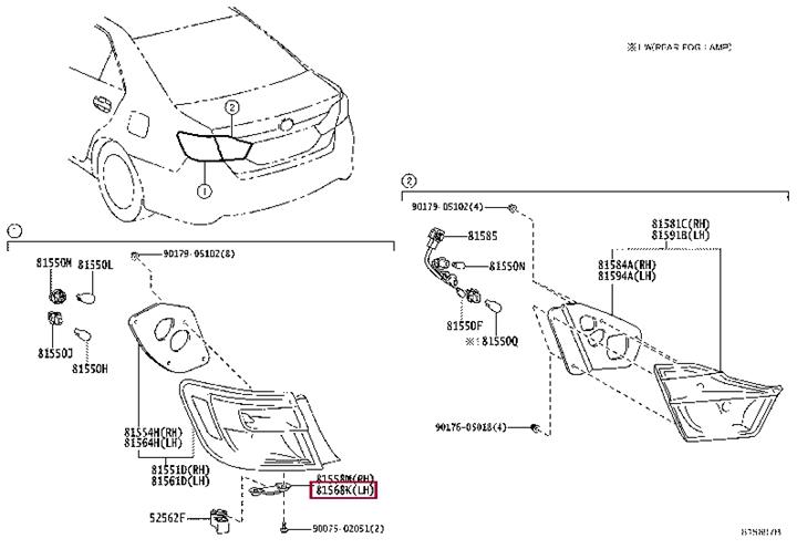 8156833550 Toyota Кронштейн фонаря