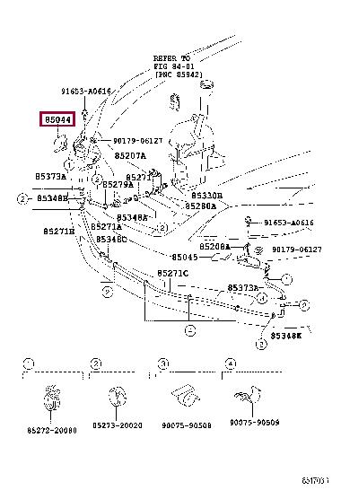 8504433070C0 Toyota Форсунка омывателя фары