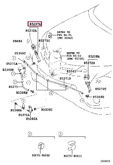 Toyota 85207-42051 Форсунка омывателя фары правая 8520742051: Отличная цена - Купить в Украине на EXIST.UA! 8520742051 Toyota Форсунка омывателя фары правая