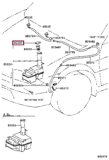 8531633050 Toyota Кришка бачка омивача