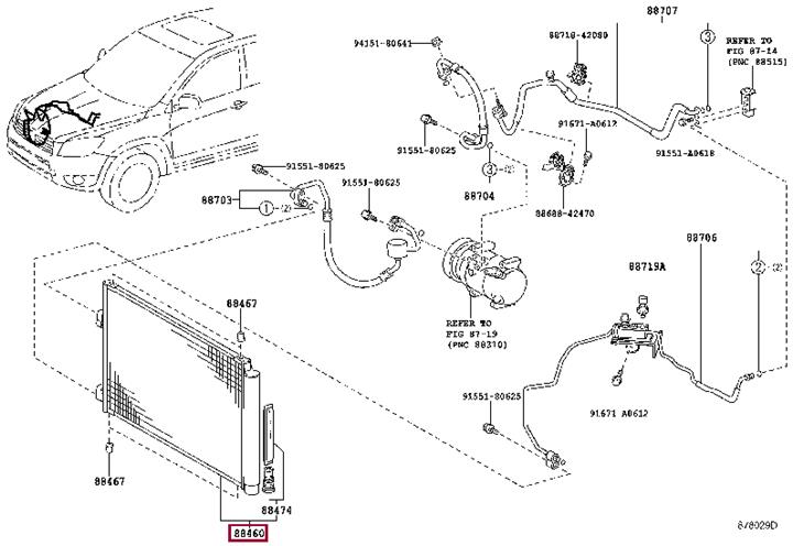 8846042120 Toyota Радіатор кондиціонера (Конденсатор)