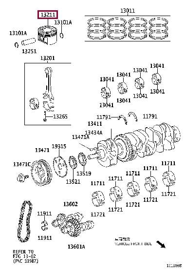 1321128100A0 Toyota Поршень