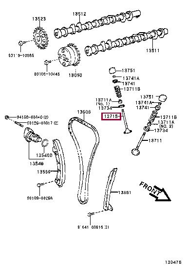 1371522020 Toyota Клапан выпускной
