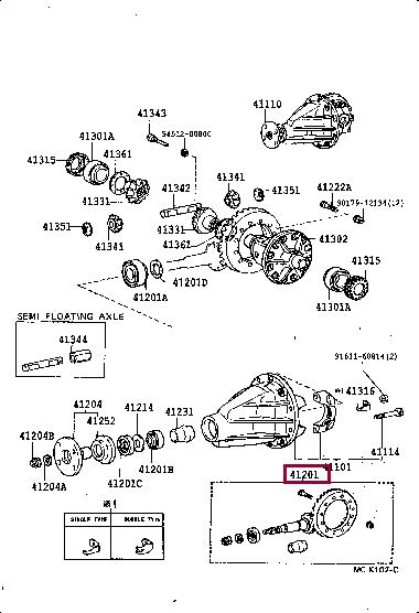4120180522 Toyota Передача главная в сборе