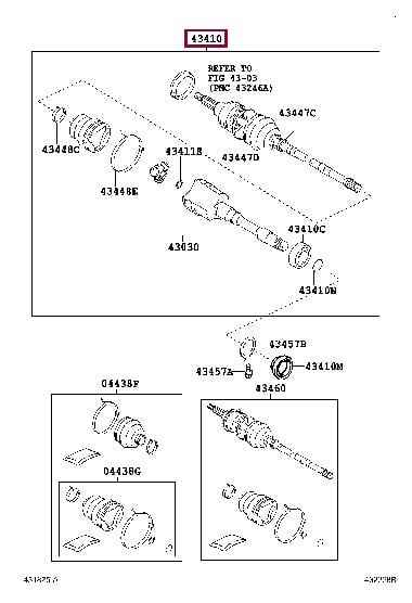 4341030021 Toyota Шарнир равных угловых скоростей (ШРУС)