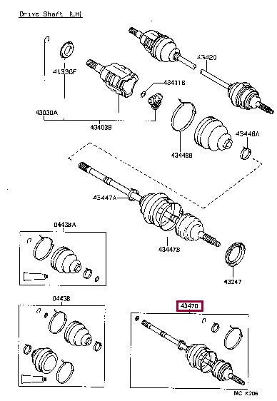4347080159 Toyota Вал приводной
