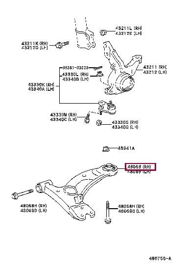 4806832070 Toyota Сайлентблок рычага подвески