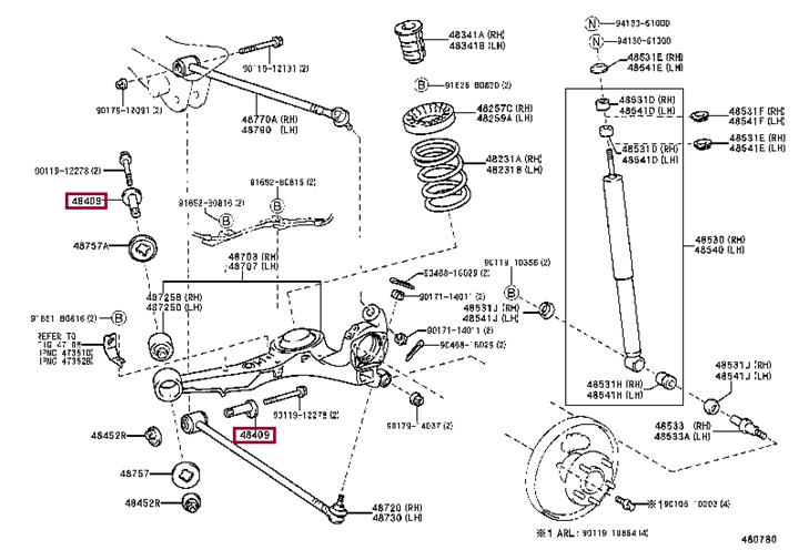 Toyota 48409-42011 Болт 4840942011: Отличная цена - Купить в Украине на EXIST.UA! 4840942011 Toyota Болт