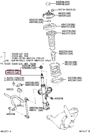 4852019665 Toyota Амортизатор подвески