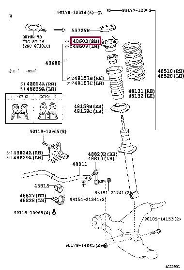 Toyota 48609-30061 Опора стойки амортизатора 4860930061: Отличная цена - Купить в Украине на EXIST.UA! 4860930061 Toyota Опора стойки амортизатора