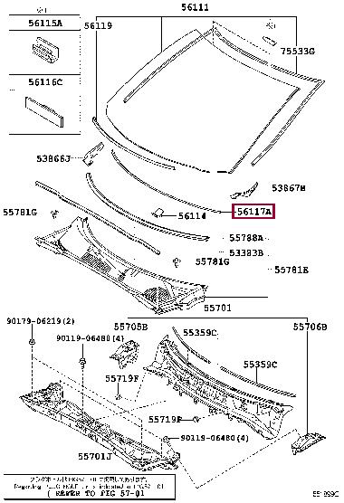 5611748060 Toyota Уплотнитель стекла