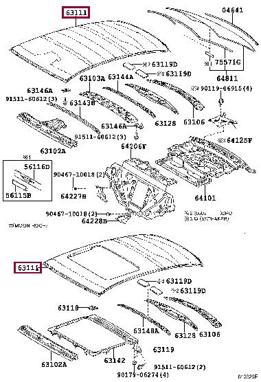 6311153070 Toyota Крыша