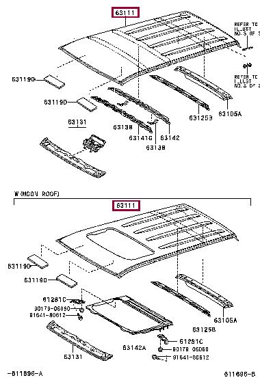 6311160500 Toyota Крыша