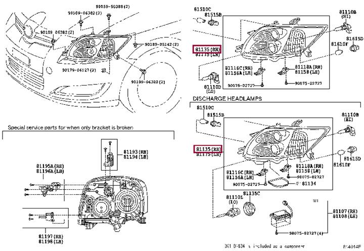 8114512A50 Toyota Фара основна