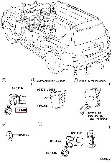 Крепеж датчика парковки Toyota 89348-33100-C7