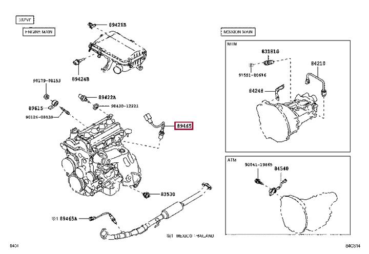 89465BZ270 Toyota Датчик кислородный / Лямбда-зонд
