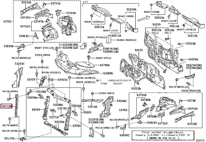 5320905030 Toyota Панель передняя