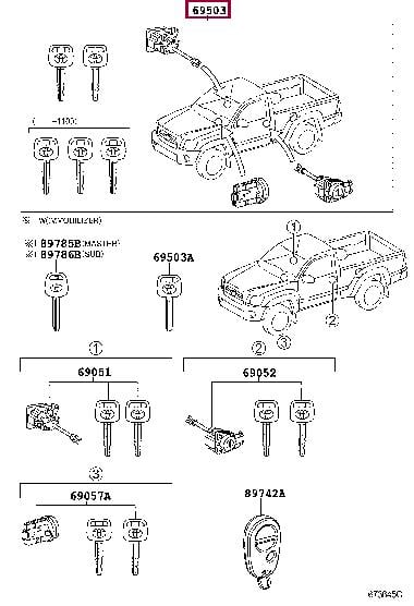 6900504080 Toyota Замок зажигания