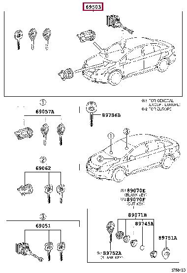 6900505180 Toyota Замок зажигания