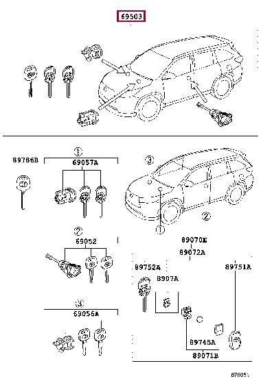690050E150 Toyota Замок запалювання