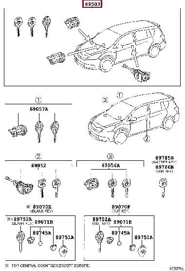 690050F130 Toyota Замок зажигания