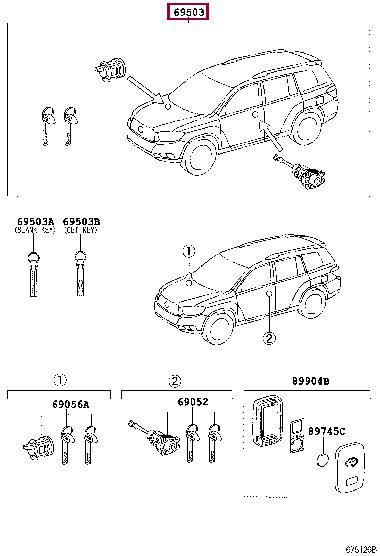 6900548370 Toyota Личинки замков к-т