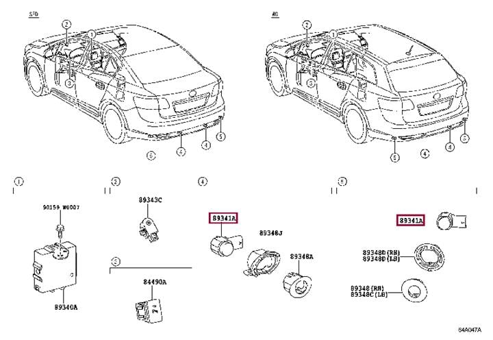 Toyota 89341-05010-G1 Sensor, ultrasonic, no.1 8934105010G1: Отличная цена - Купить в Украине на EXIST.UA! 8934105010G1 Toyota Sensor, ultrasonic, no.1