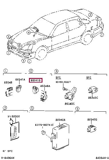 8934150050B0 Toyota Датчик парковки
