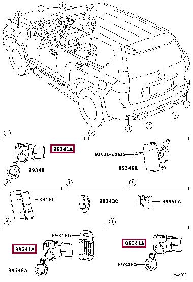 8934160030A1 Toyota Датчик парковки