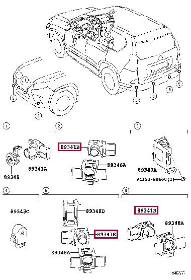 8934160040C2 Toyota Датчик парковки