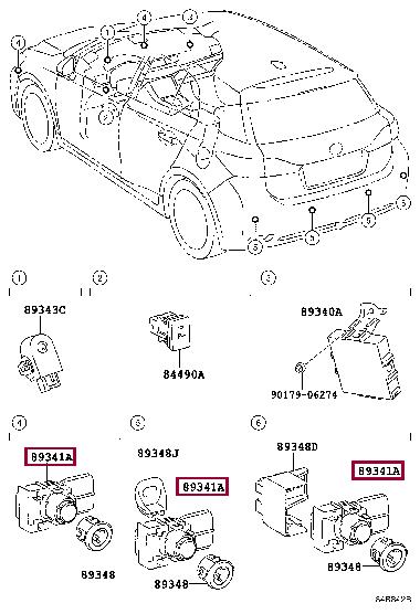 Toyota 89341-76010-J0 Sensor, ultrasonic, no.1 8934176010J0: Отличная цена - Купить в Украине на EXIST.UA! 8934176010J0 Toyota Sensor, ultrasonic, no.1