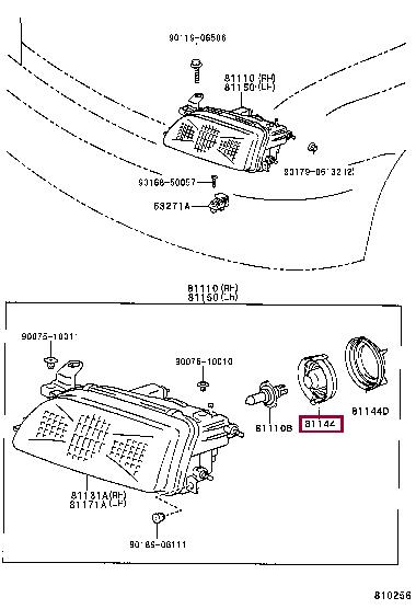 9007599058 Toyota Заглушка лампы фары передней