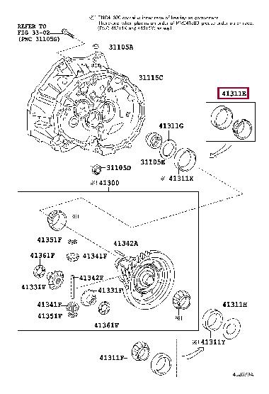 9008036143 Toyota Подшипник дифференциала