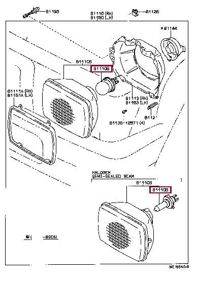 9008081063 Toyota Лампа галогенная 12В
