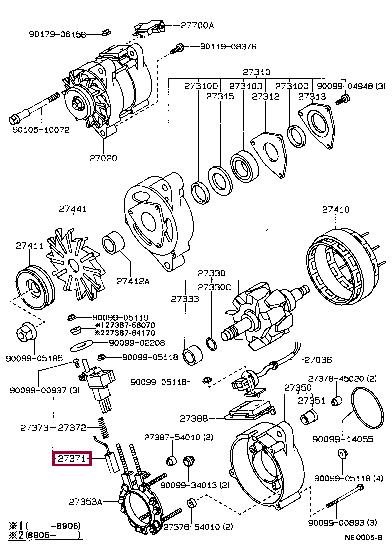 2737154412 Toyota Щетки стартера