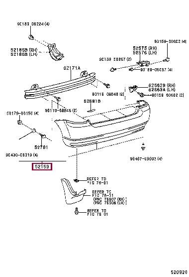 Toyota 52159-13908 Бампер 5215913908: Приваблива ціна - Купити в Україні на EXIST.UA! 5215913908 Toyota Бампер