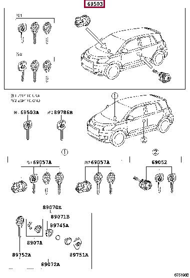 6900552P20 Toyota Замок зажигания