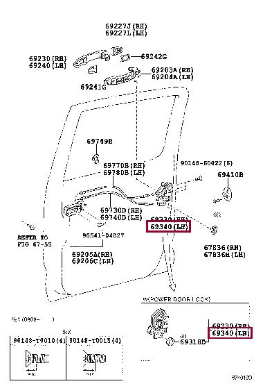 690600K010 Toyota Замок двери