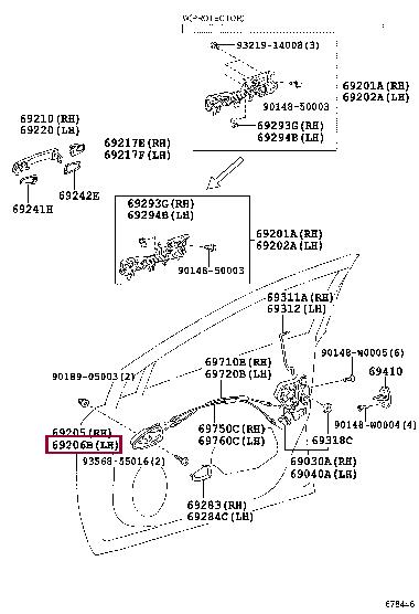 6920605051C0 Toyota Ручка двери