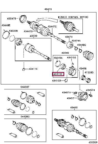 Toyota 90363-41001 Bearing (for front drive shaft) 9036341001: Отличная цена - Купить в Украине на EXIST.UA! 9036341001 Toyota Bearing (for front drive shaft)