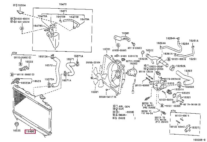 Toyota 16400-11840 Радиатор охлаждения двигателя 1640011840: Отличная цена - Купить в Украине на EXIST.UA! 1640011840 Toyota Радиатор охлаждения двигателя