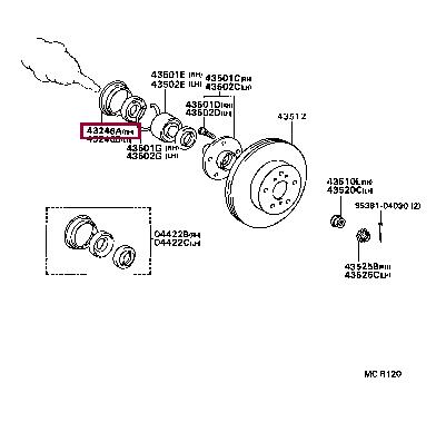 4324632020 Toyota Пыльник подшипника ступицы колеса