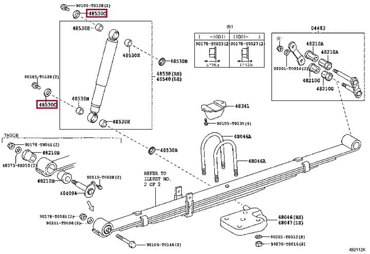90948T3002 Toyota Washer, rear shock absorber cushion, no.1