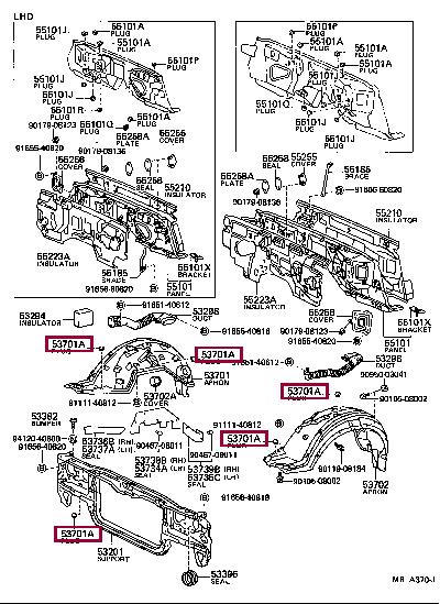 9095001327 Toyota Пробка
