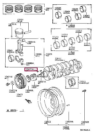 9516120516 Toyota Шпонка вала колінчастого