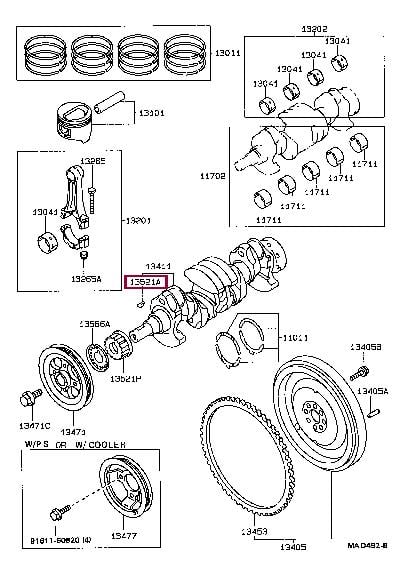 9516120519 Toyota Шпонка вала колінчастого