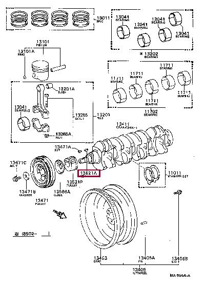 9516130622 Toyota Шпонка вала колінчастого