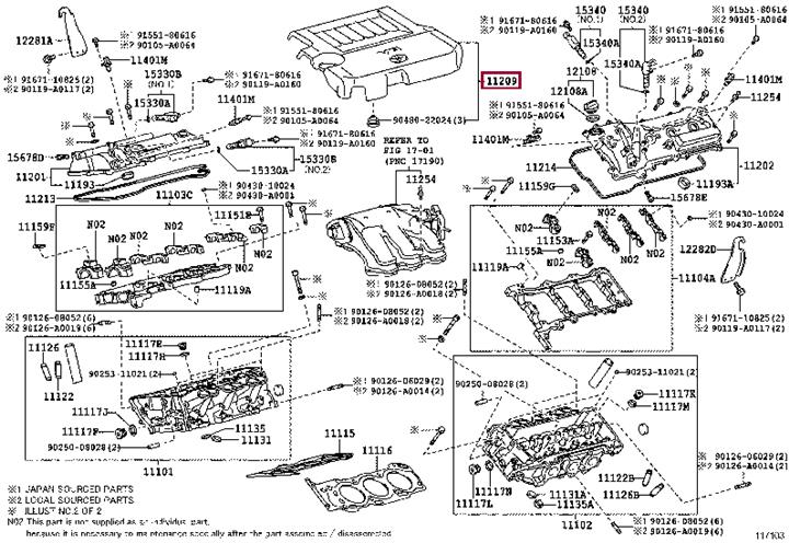 1120931140 Toyota Cover sub-assy, v-bank
